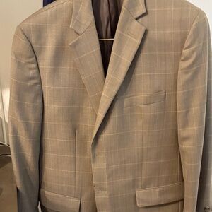 Joseph & Feiss Beige Checkered Blazer